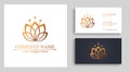 Lotus Logo. Flower icon abstract design  template business card. Lotus SPA icon. Logo for Spa, massage, beauty salon, yoga, Royalty Free Stock Photo