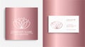 Lotus Logo. Flower icon abstract design  template business card. Lotus SPA icon. Logo for Spa, massage, beauty salon, yoga, Royalty Free Stock Photo