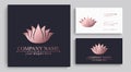 Lotus Logo. Flower icon abstract design  template business card. Lotus SPA icon. Logo for Spa, massage, beauty salon, yoga, Royalty Free Stock Photo