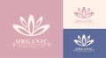 Lotus Logo. Organic. Flower icon abstract design  template business card. Lotus SPA icon. Logo for Spa, massage, beauty Royalty Free Stock Photo