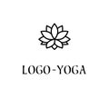 Lotus Logo Template. Logotype for yoga practice, sacred geometry symbol, meditation, spa, wellness Royalty Free Stock Photo