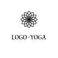 Lotus Logo Template. Logotype for yoga practice, sacred geometry symbol, meditation, spa, wellness Royalty Free Stock Photo