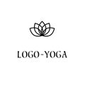 Lotus Logo Template. Logotype for yoga practice, sacred geometry symbol, meditation, spa, wellness