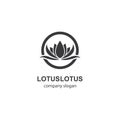 Lotus logo template vector icon Royalty Free Stock Photo
