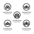 Lotus logo template vector icon Royalty Free Stock Photo