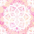 lotus mandala meditation chakra bohemian hippie grunge texture floral pink background art work Royalty Free Stock Photo