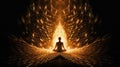 Lotus Meditation in Celestial Golden Light (AI Generated)