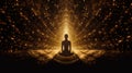 Lotus Meditation in Celestial Golden Light (AI Generated)