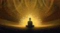 Lotus Meditation in Celestial Golden Light (AI Generated)