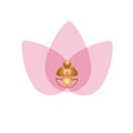 Lotus flower yoga meditation logo vector image Royalty Free Stock Photo
