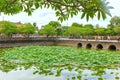 Lotus pond in the Forbidden City of Hue Royalty Free Stock Photo