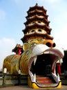 Lotus Pond, Lotus Pond Scenic Area, Dragon Tiger Tower is a temple located in Lotus Lake Royalty Free Stock Photo