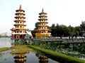 Lotus Pond, Lotus Pond Scenic Area, Dragon Tiger Tower is a temple located in Lotus Lake Royalty Free Stock Photo