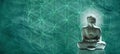 Jade Buddha meditating on the Flower of Life