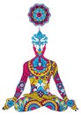 The lotus position. Chakra sahasrara.