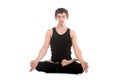 Lotus posture with fingers in yogic gesture Chin Mudra Royalty Free Stock Photo