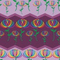 Lotus rainbow line chevron seamless pattern Royalty Free Stock Photo