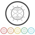 Lotus ring icon isolated on white background. Set icons colorful Royalty Free Stock Photo