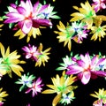 Lotus Scattered Floral Print in Multicolour