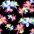 Lotus Scattered Floral Print in Multicolour Royalty Free Stock Photo