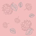 Lotus Seamless Pattern Flower In Vintage Style. Soft And Pastel Color. Coral Lotos Lotus On Color Background.