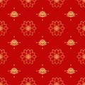 Lotus chinese floral seamless pattern with flowers