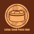 lotus seed paste bun. Vector illustration decorative design Royalty Free Stock Photo