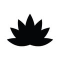 The lotus silhouette icon. A southern water plant with large flowers, considered sacred in some countries. It symbolizes the creat