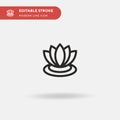 Lotus Simple vector icon. Illustration symbol design template for web mobile UI element. Perfect color modern pictogram on