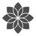 Lotus solid icon. Flower vector illustration isolated on white. Floral glyph style design, designed for web and app. Eps Royalty Free Stock Photo