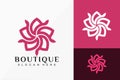 Lotus Star Boutique Logo Vector Design. Abstract emblem, designs concept, logos, logotype element for template Royalty Free Stock Photo