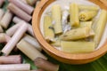 Lotus stem with steamed mackerel in coconut soup