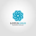 Lotus - Stylish vortex line Art Flower Logo Royalty Free Stock Photo