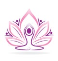 Lotus teamwork yoga people logo