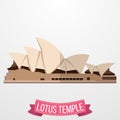 Lotus Temple icon on white background