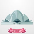 Lotus Temple icon on white background