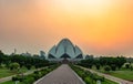 The Lotus Temple, located in Delhi, India, is a BahÃÂ¡`ÃÂ­ House of Worship Royalty Free Stock Photo