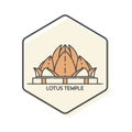 Lotus Temple - New Delhi, India Lineal Icon