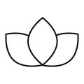 Lotus thin line icon. Floral vector illustration isolated on white. Flower outline style design, designed for web and Royalty Free Stock Photo