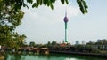 Lotus tower in the city Colombo. City landscape