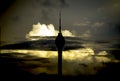 the Lotus Tower of Sri Lanka, Colombo. Evening view Royalty Free Stock Photo