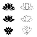 Lotus vector icon set. Harmony illustration sign collection. flower logo. yoga symbol.