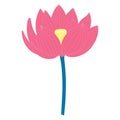 Lotus, water lily flower hand drawn illustration. Royalty Free Stock Photo