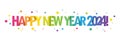 HAPPY NEW YEAR 2024 colorful typography banner