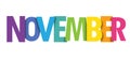 NOVEMBER colorful typography banner