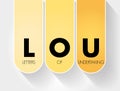 LOU - Letters Of Undertaking acronym, business concept background Royalty Free Stock Photo