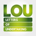 LOU - Letters Of Undertaking acronym concept