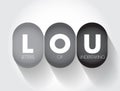 LOU Letters Of Undertaking - assurance by one party to another party that they will fulfil the obligation that had been previously