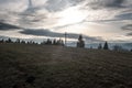 Loucka hill in autumn Slezske Beskydy mountains in Czech republic