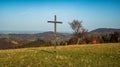 Loucka hill in autumn Slezske Beskydy mountains in Czech republic